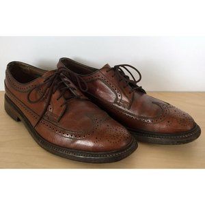 Vintage FLORSHEIM Imperial V-Cleat Brown Leather Wingtip Dress Shoes 5 Nail